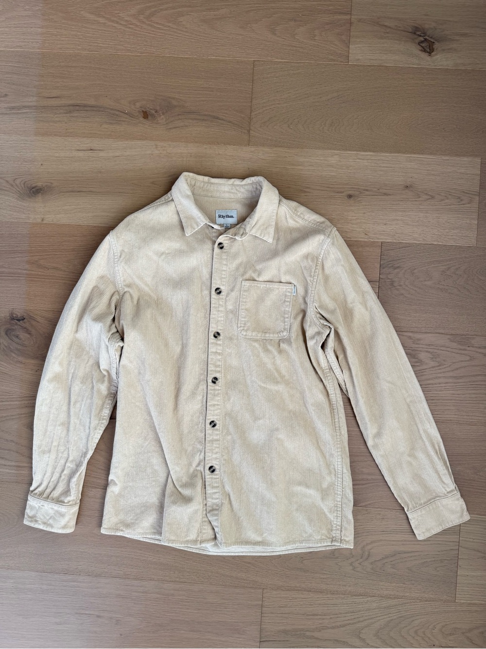 Rhythm. Men's Beige Corduroy Shirt Jacket